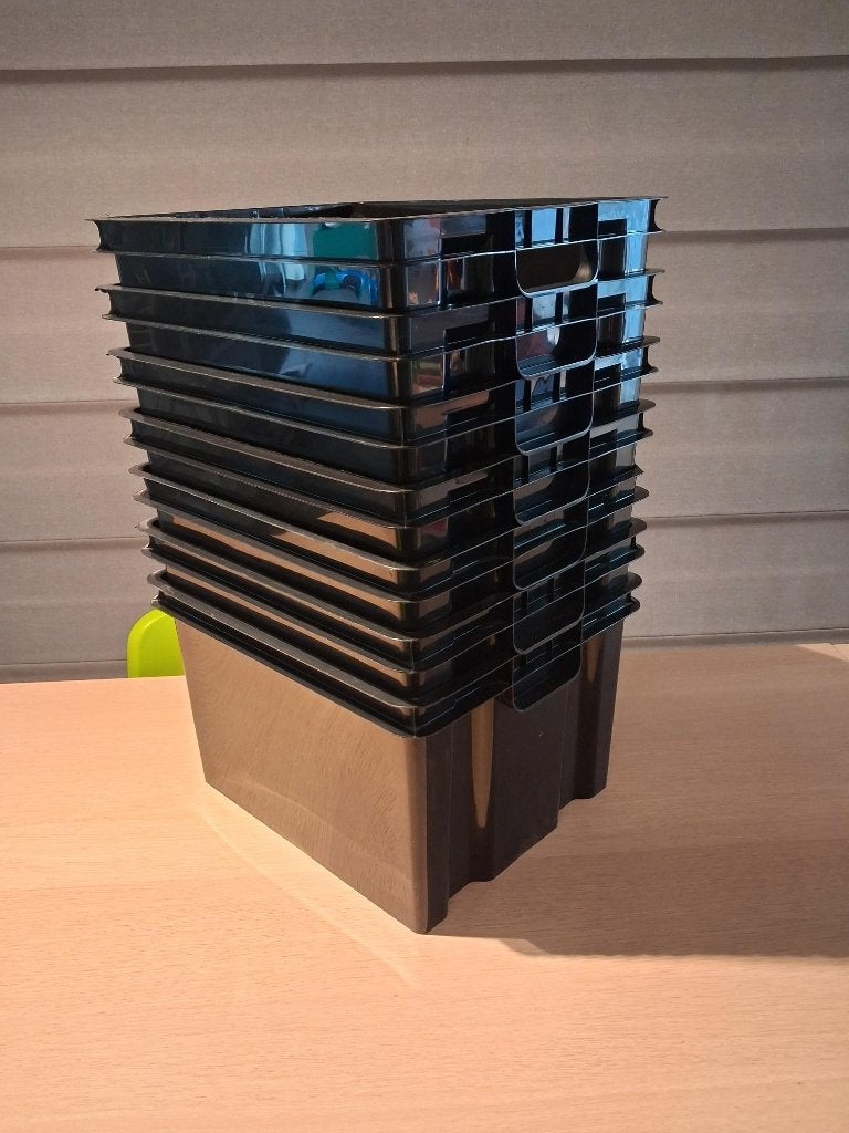 Opbergbak plastiek Keter Vulcano 30L zwart (5 stuks), Doe-het-zelf en Bouw, Ophalen, Gebruikt, Minder dan 50 cm, Minder dan 40 cm