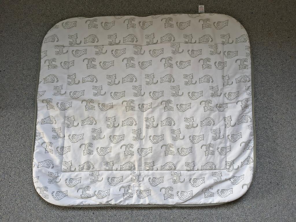 HEMA Boxkleed 84x100 Cheeta Groen, Ophalen, Zo goed als nieuw, Rechthoekig, Boxkleed