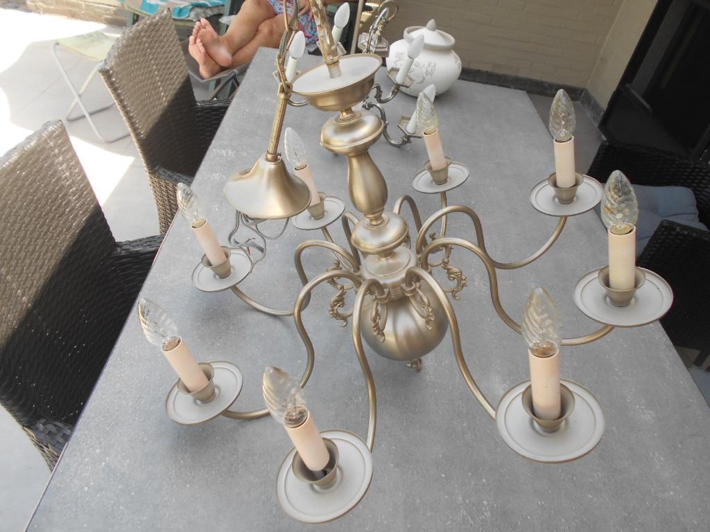 LUSTER (inox) dia.65 cm h 60 cm 8 kaarsen, Ophalen