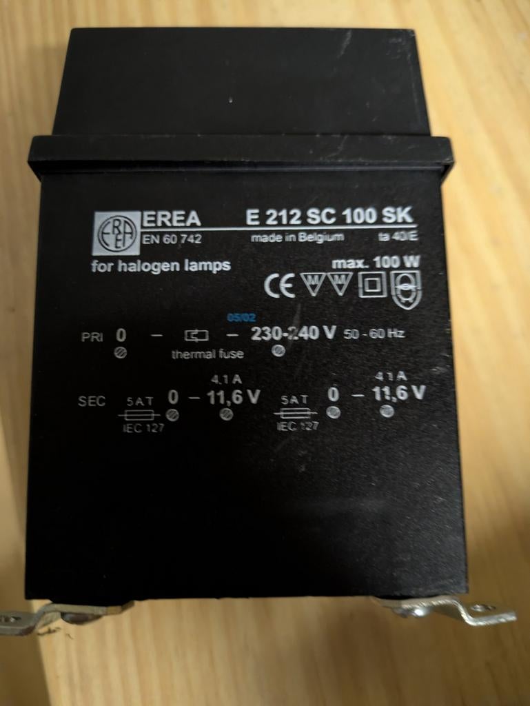 Transformator 12 volt en 24 volt, Ophalen