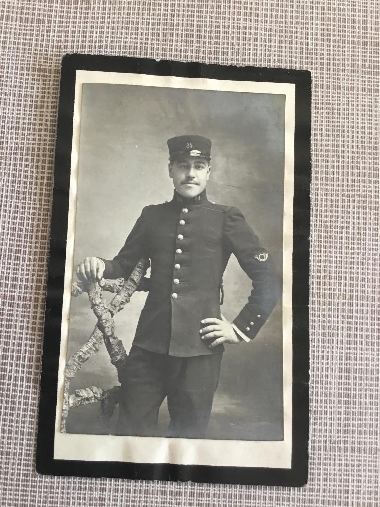 Soldaat DUPONT Tourcoing gesneuveld 1914 bos St.Mard, Verzamelen, Bidprentjes en Rouwkaarten, Verzenden, Bidprentje