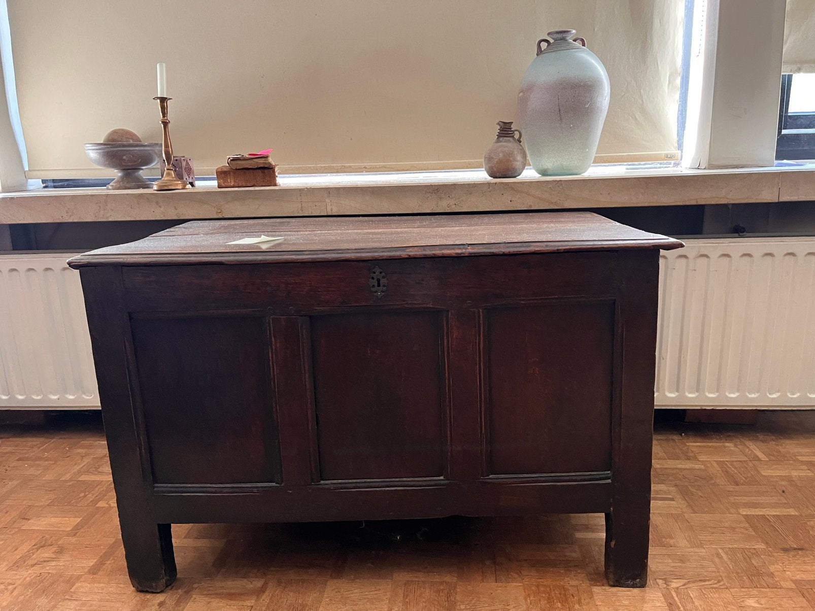 Antieke houten koffer, Antiek en Kunst, Ophalen