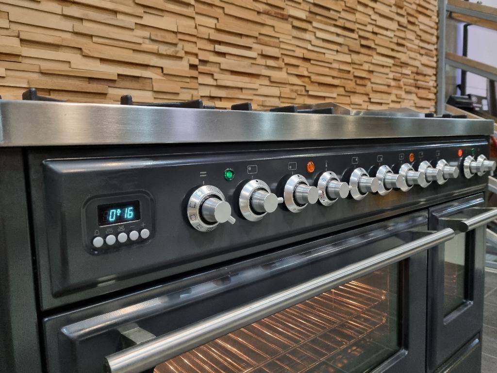 🔥Luxe Boretti Majestic Fornuis 120cm antraciet 7 pit 2 oven, Elektronische apparatuur, Fornuizen, Ophalen, Hete lucht, 60 cm of meer