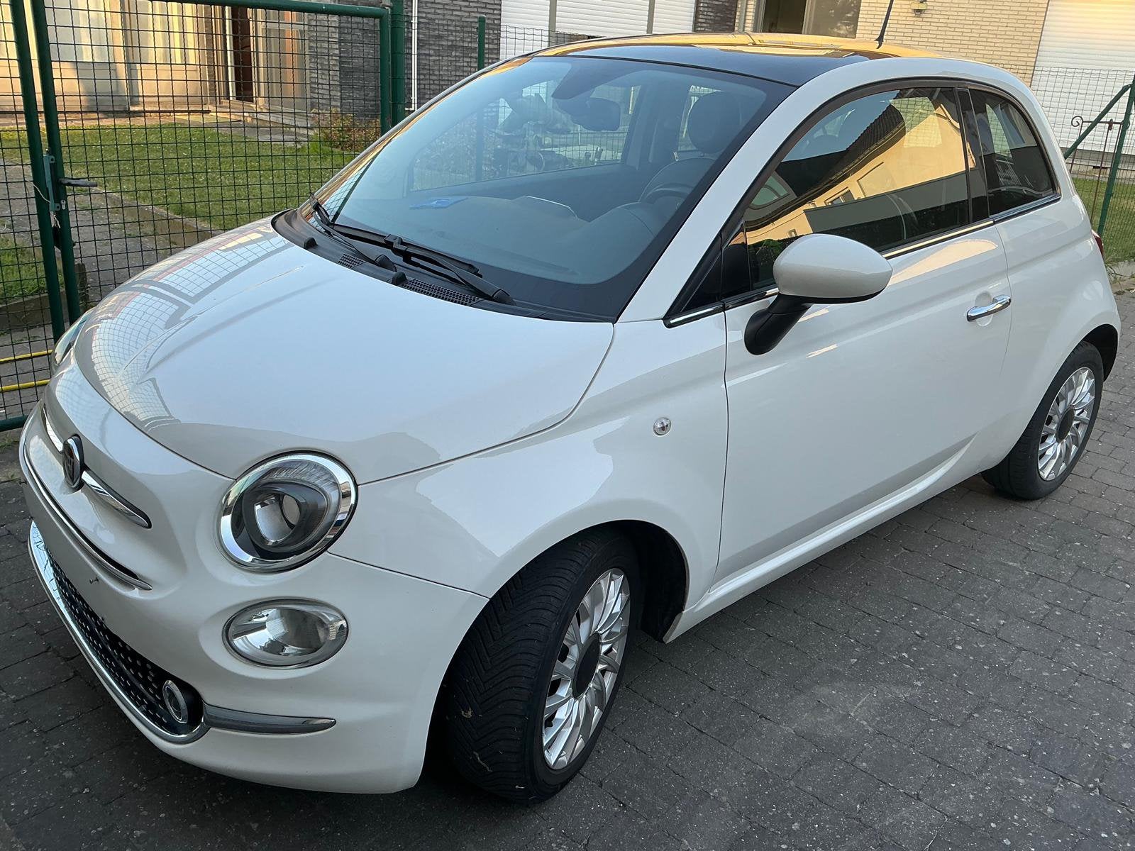 fiat 500 benzine 1200cc 2016 126000km airco/bluetooth, Auto's, Stof, 4 cilinders, Wit, Handgeschakeld