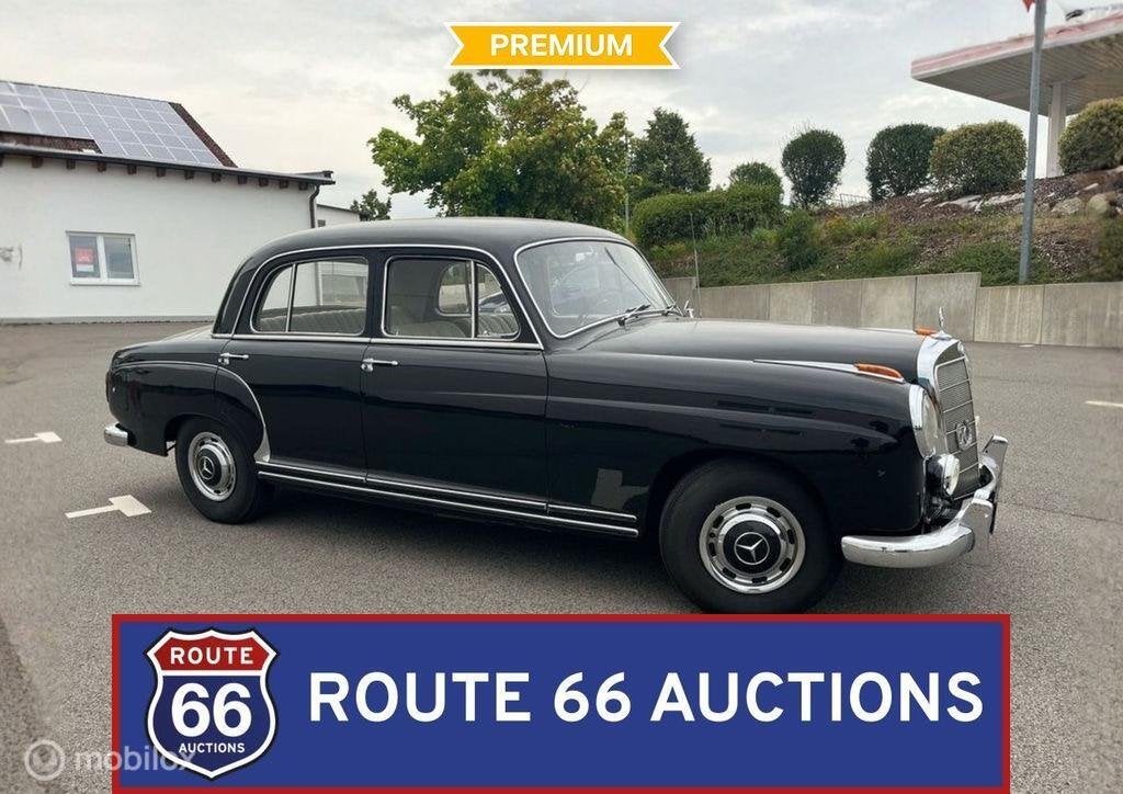 Mercedes-Benz 220 Ponton | 1956 | Route 66 Auctions, Auto's, Zwart, Mercedes-Benz, Bedrijf, Handgeschakeld