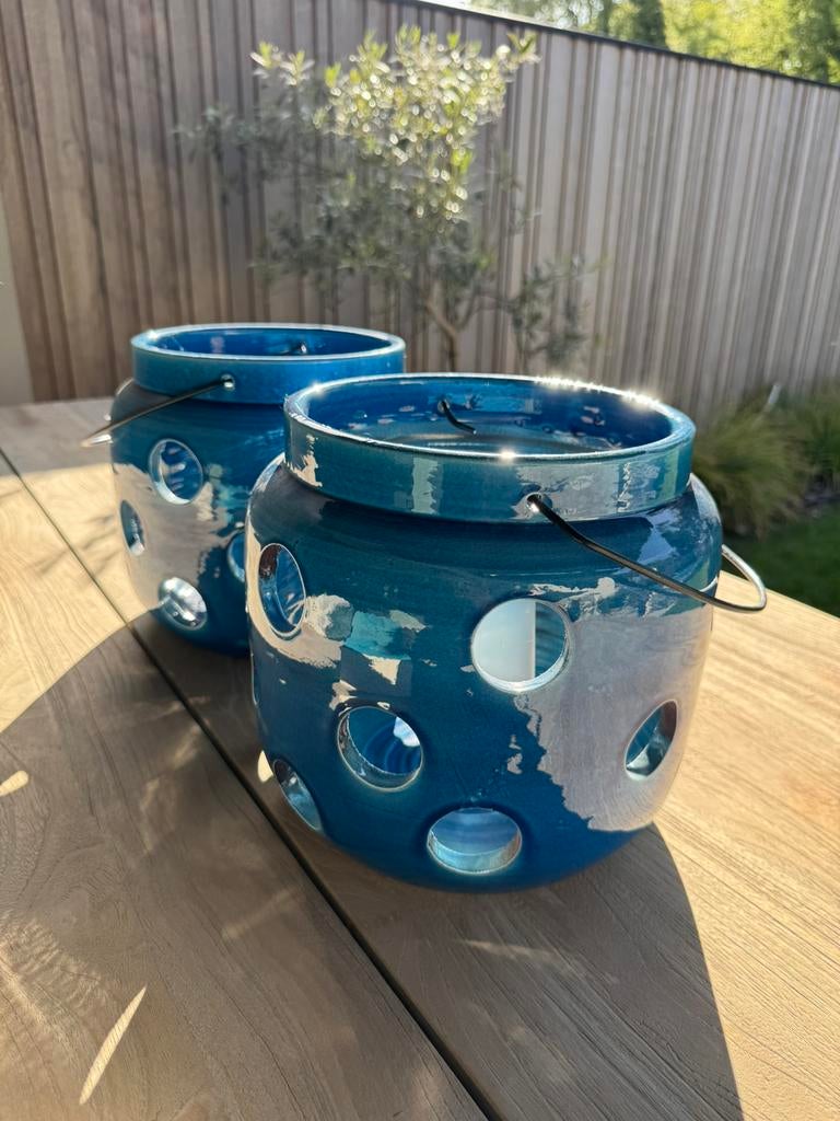Lantaarn Arena  blauw Intratuin, Moins de 25 cm, Comme neuf, Enlèvement, Autres matériaux