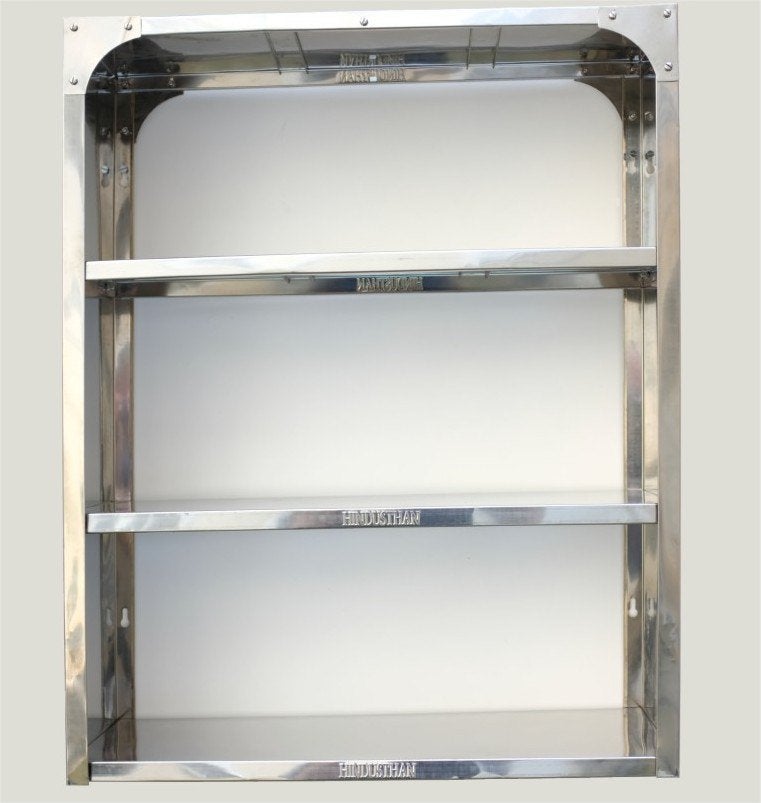 Planken Boekenkast Opbergruimte - 76x60 cm - BOMBAY INOX, Verzenden, Nieuw, Etagère, Metaal