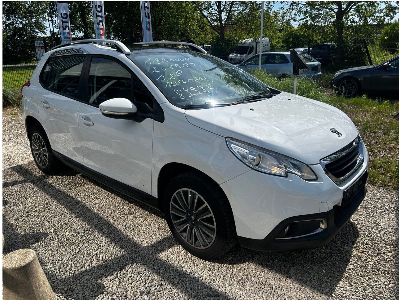 Peugeot automat benzine met keuring en garantie, Auto's, Peugeot, Stof, 4 cilinders, Wit, 5 zetels