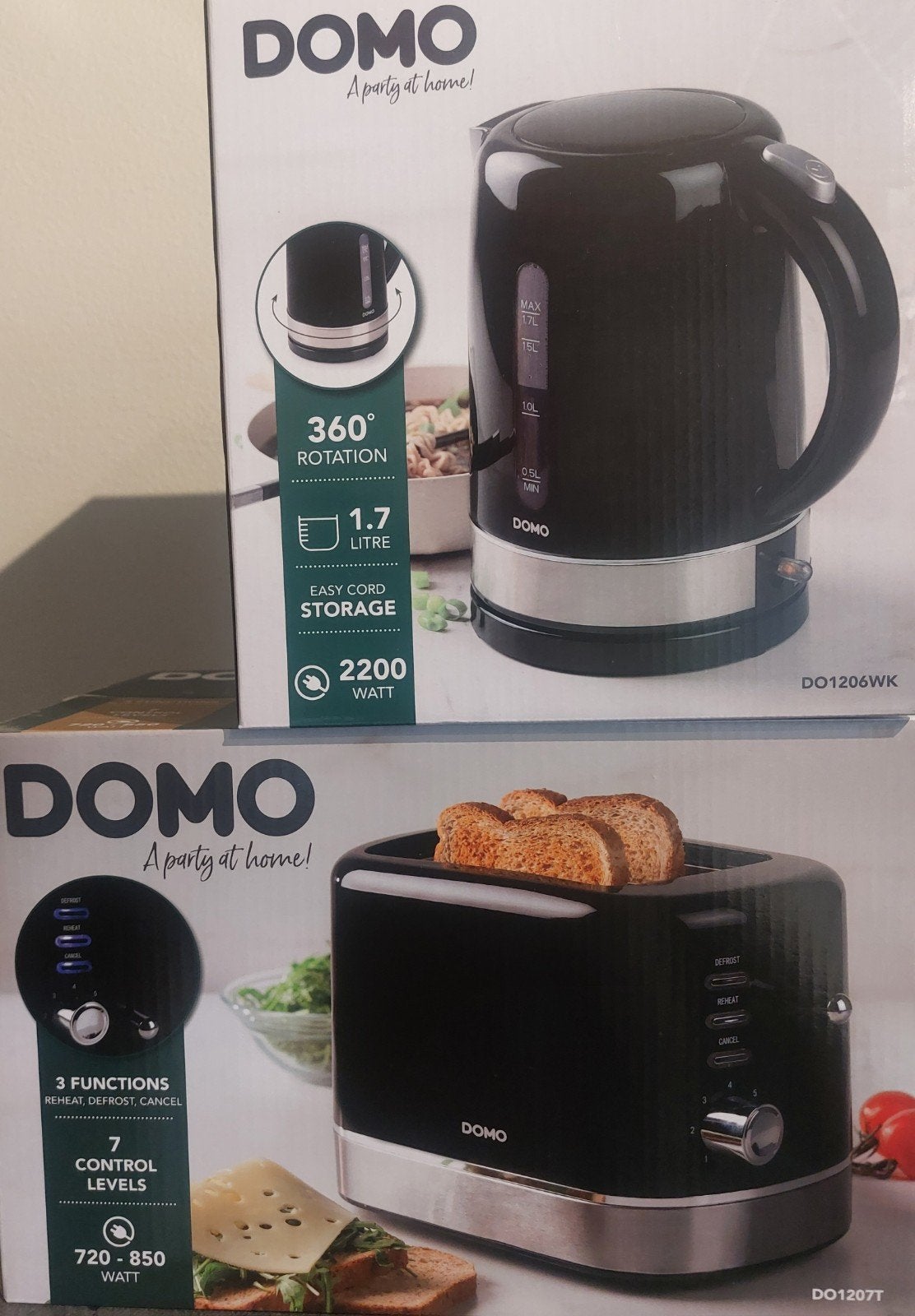 Waterkoker en broodrooster DOMO, Elektronische apparatuur, Ophalen, Nieuw