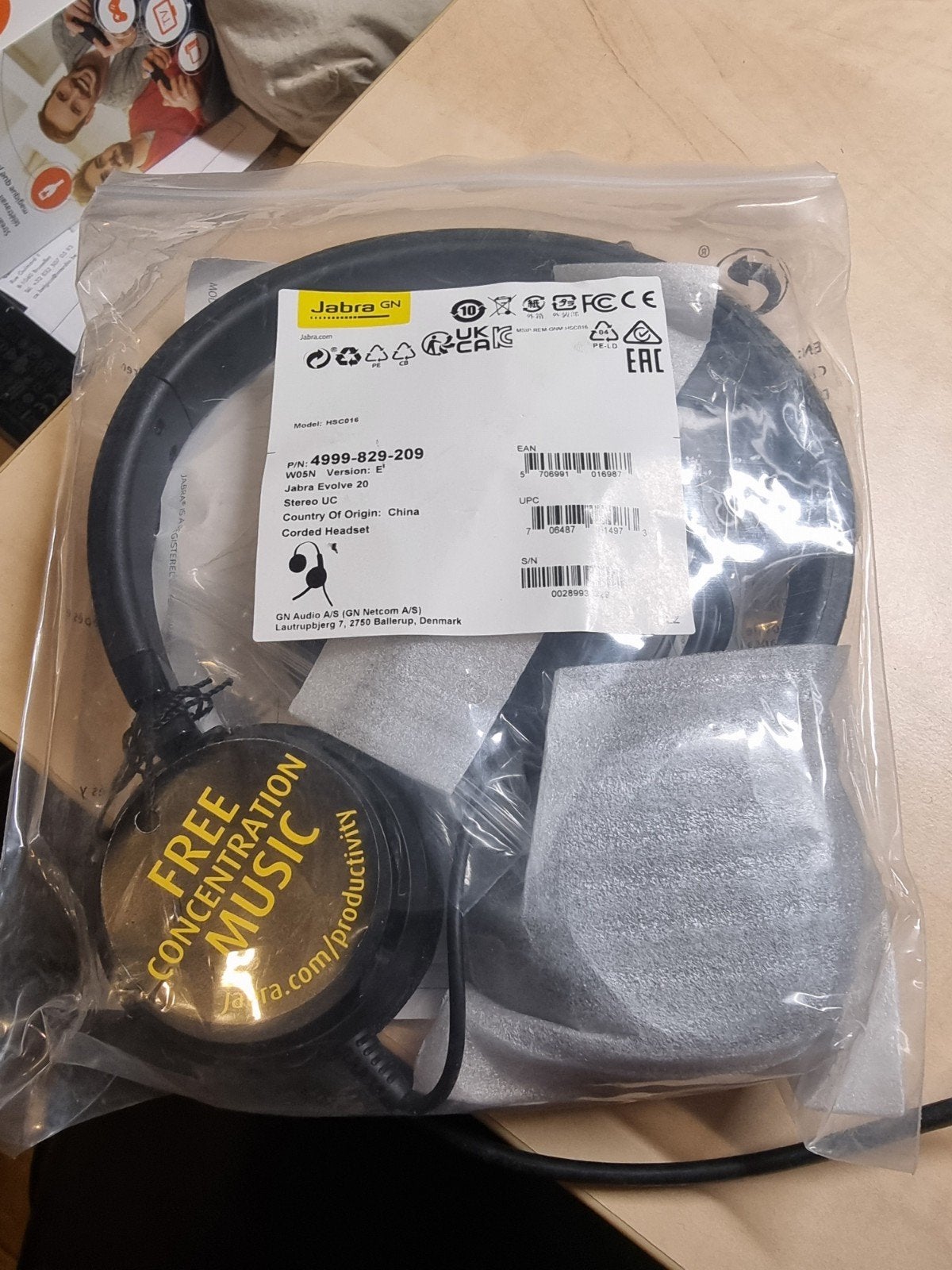 Jabra Evolve 20, Enlèvement, Neuf, Supra-aural, Autres marques