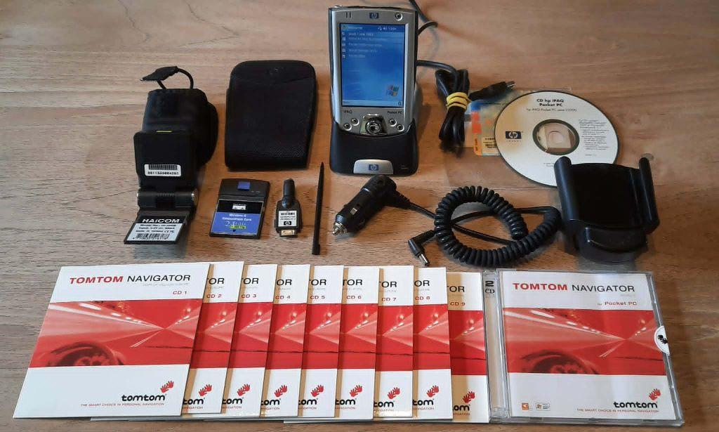 Pack HP iPaq H2200 + Kit GPS TomTom + Wi-Fi Linksys 2003, Telecommunicatie, Pda's, Gebruikt, Windows Mobile, Overige merken, Gps-ontvanger