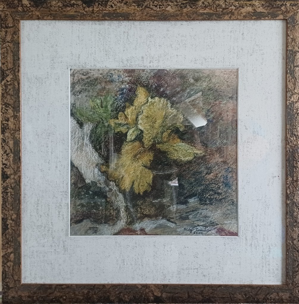 Schilderij Iris, pastelkrijt, ingelijst,  nieuw., Antiek en Kunst, Ophalen, Glas, Ingelijst, Olieverf