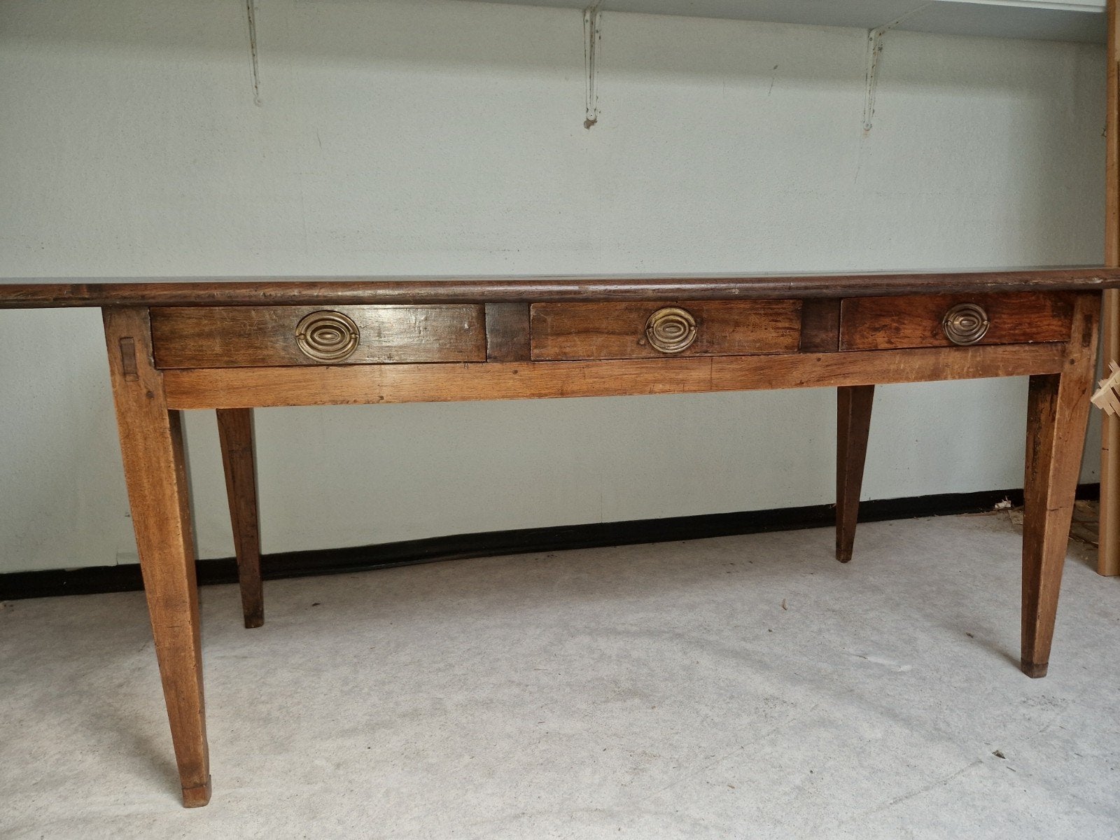 Antieke Franse melktafel boerentafel, Enlèvement, Chêne