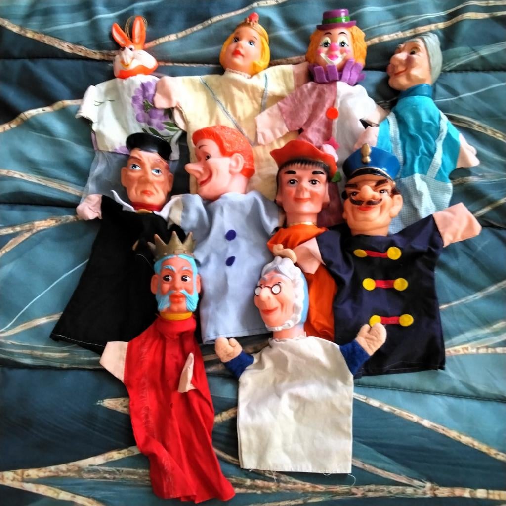 Vintage retro handpoppen, Verzamelen, Poppen, Ophalen of Verzenden