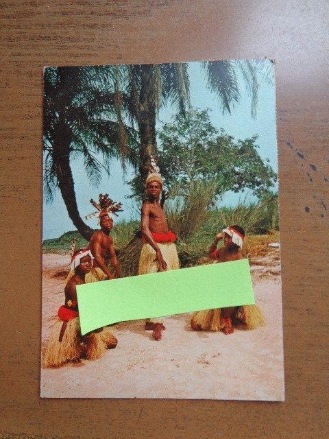 Postkaart Naakt - Congolese dancing groupe, Verzenden, Gelopen, Overige thema's