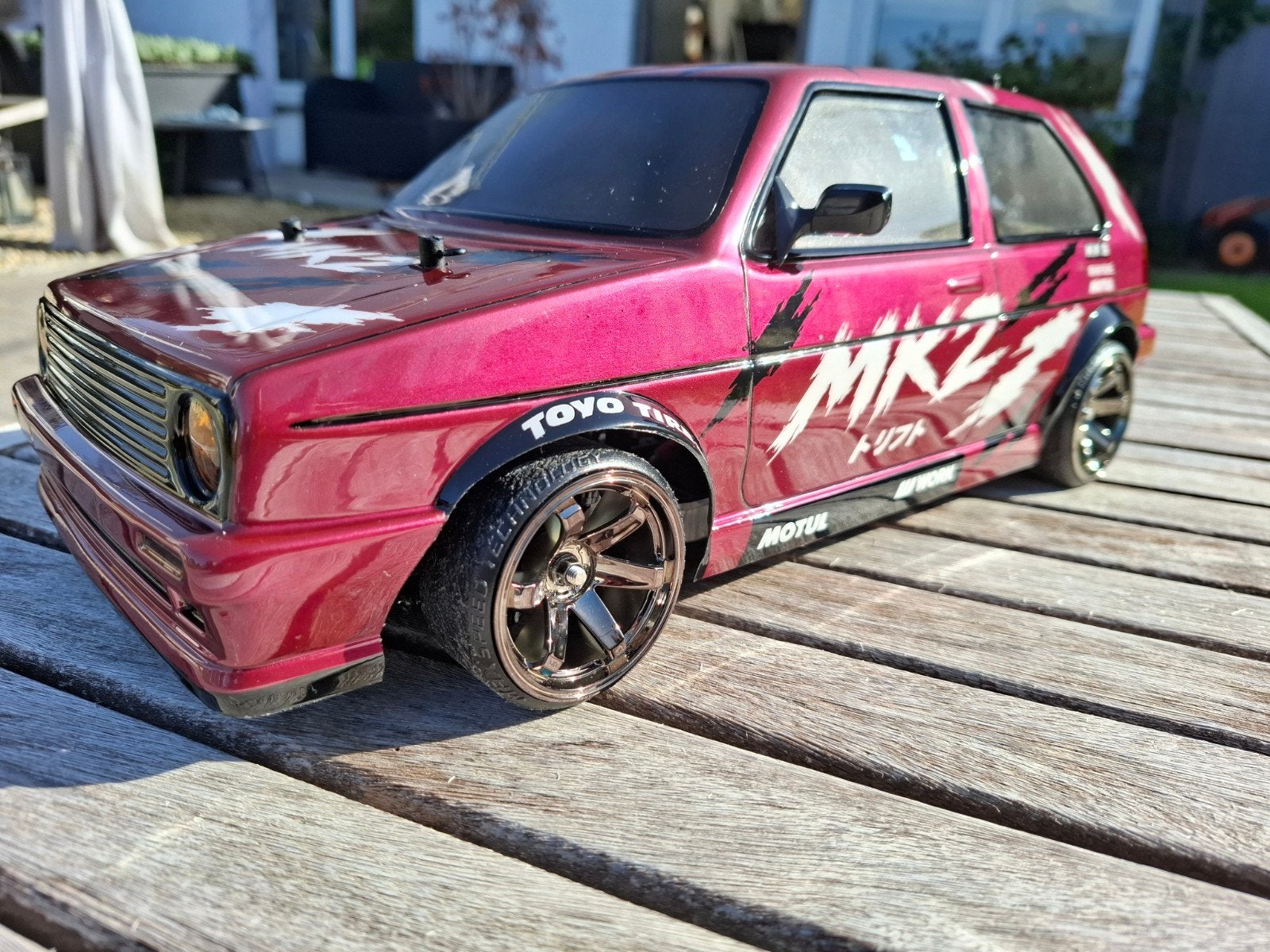 Tamiya TT02 avec aérographe VW Golf MK2, Enlèvement ou Envoi