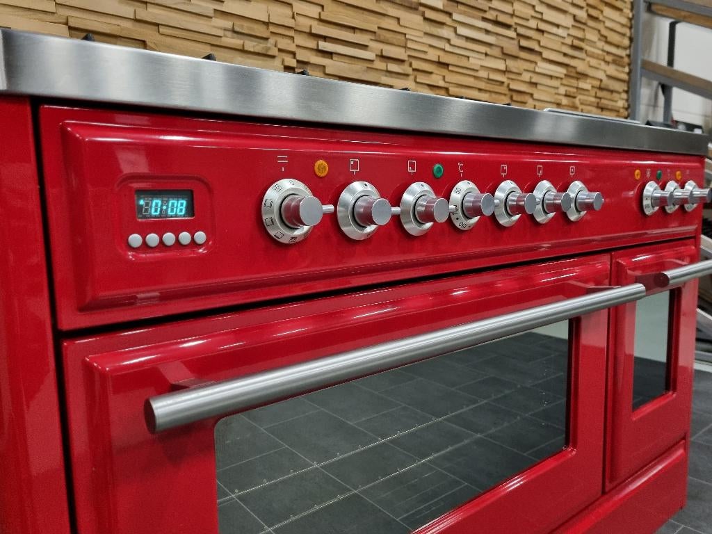 🔥Luxe Fornuis Boretti Majestic 120 cm rood Coupe de Feu, Ophalen, 60 cm of meer, Zo goed als nieuw, Energieklasse A of zuiniger