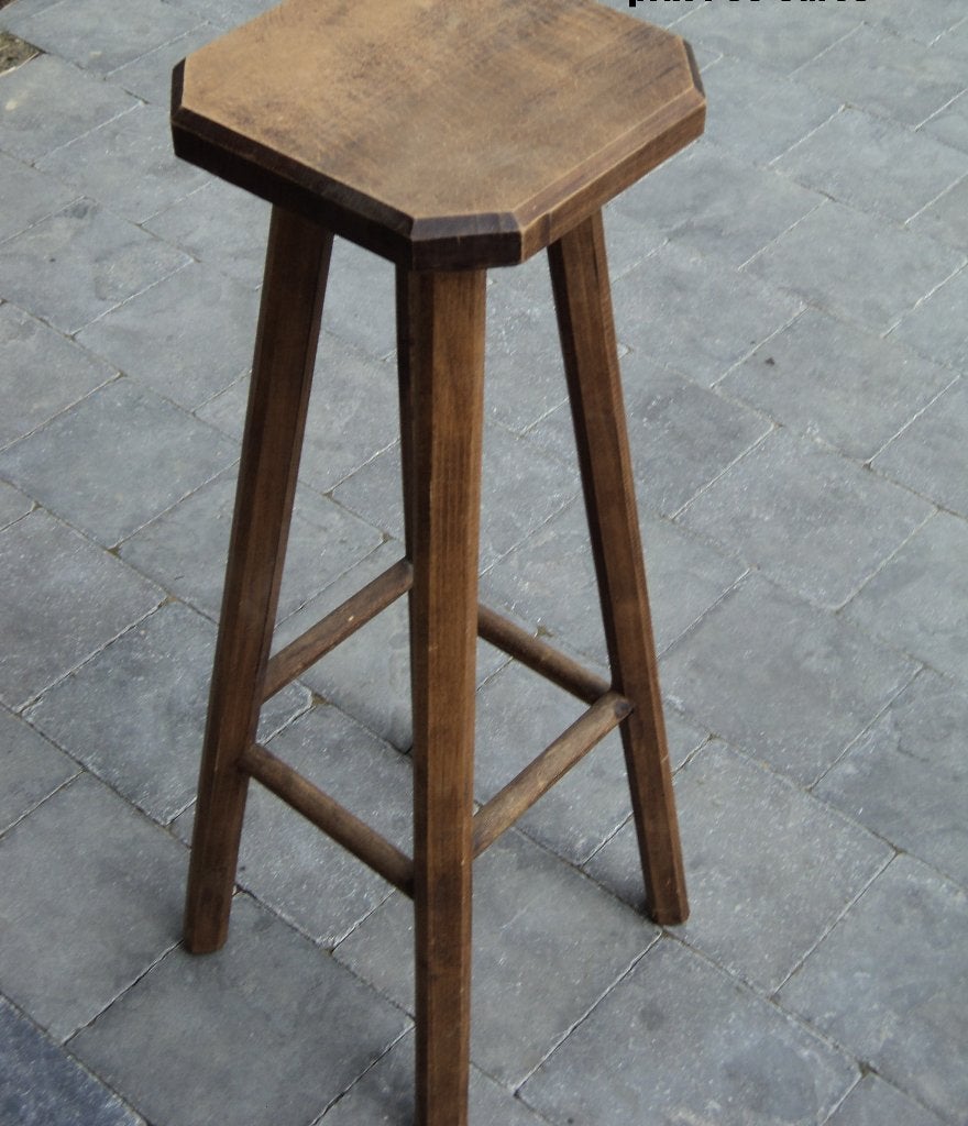 Tabouret de bar en chêne massif 82cm, Enlèvement