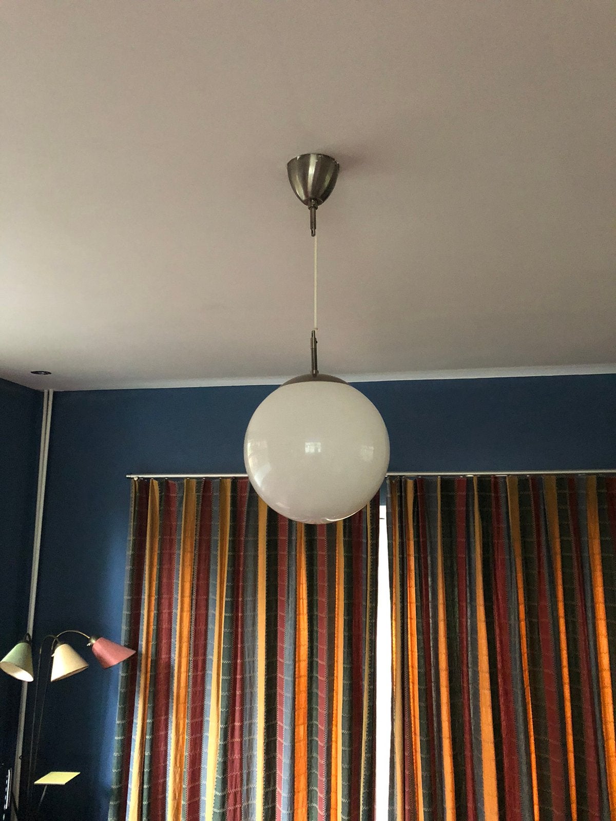 Tijdloze glazen hanglamp, Ophalen, Gebruikt, Glas, Metropolitan modern