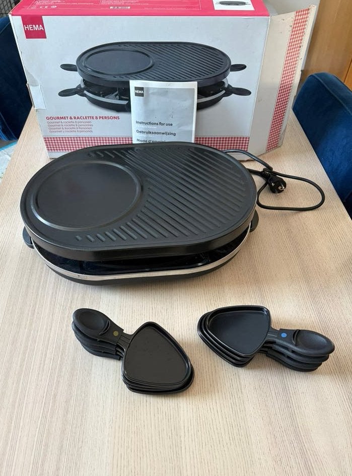 Hema gourmet & raclette set 8 personen, Ophalen, Zo goed als nieuw
