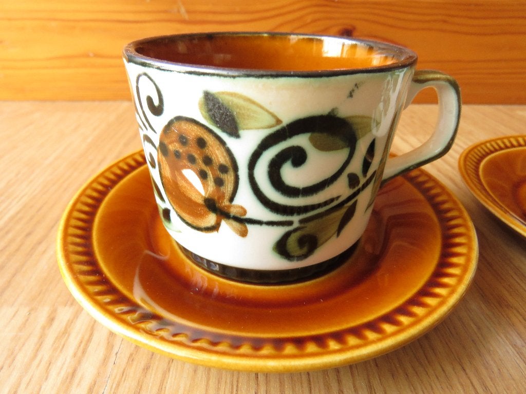 vintage Boch 2 tasses et sous tasses modèle Argenteuil, Enlèvement ou Envoi, Villeroy & Boch, Vintage, Céramique