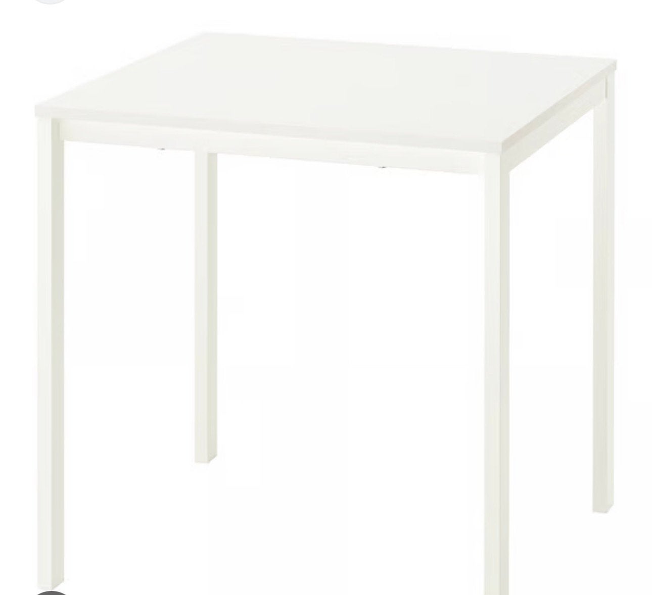 Wit tafeltje Vihals Ikea in perfecte staat, Ophalen, 50 tot 100 cm, Vierkant, Tot twee personen