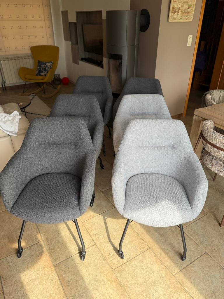 Chaises XOOOM, Enlèvement, Comme neuf, Gris, Tissus