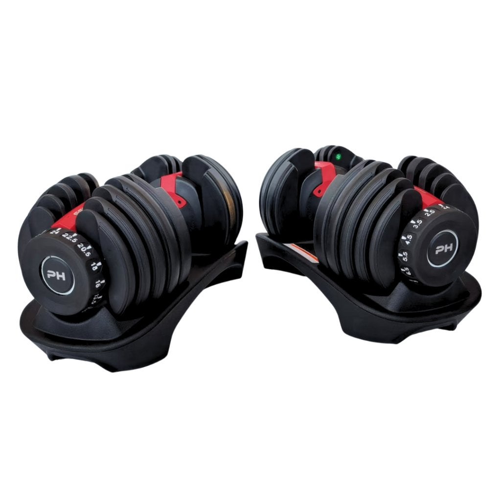 REFURBISHED DEAL PH Fitness - 2x 24KG Verstelbare Dumbbells