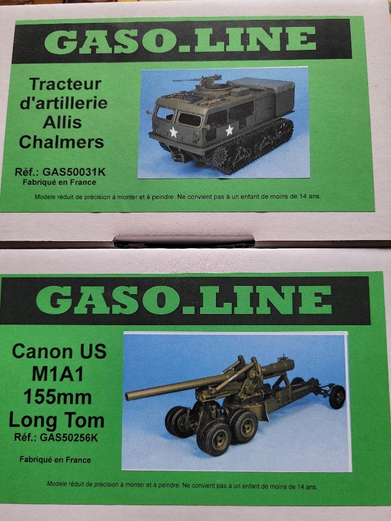 Tracteur d artillerie  et M1.A1 LONG TOM 1/48 GASO-LINE, Hobby & Loisirs créatifs, Modélisme | Voitures & Véhicules, Neuf, Autres marques