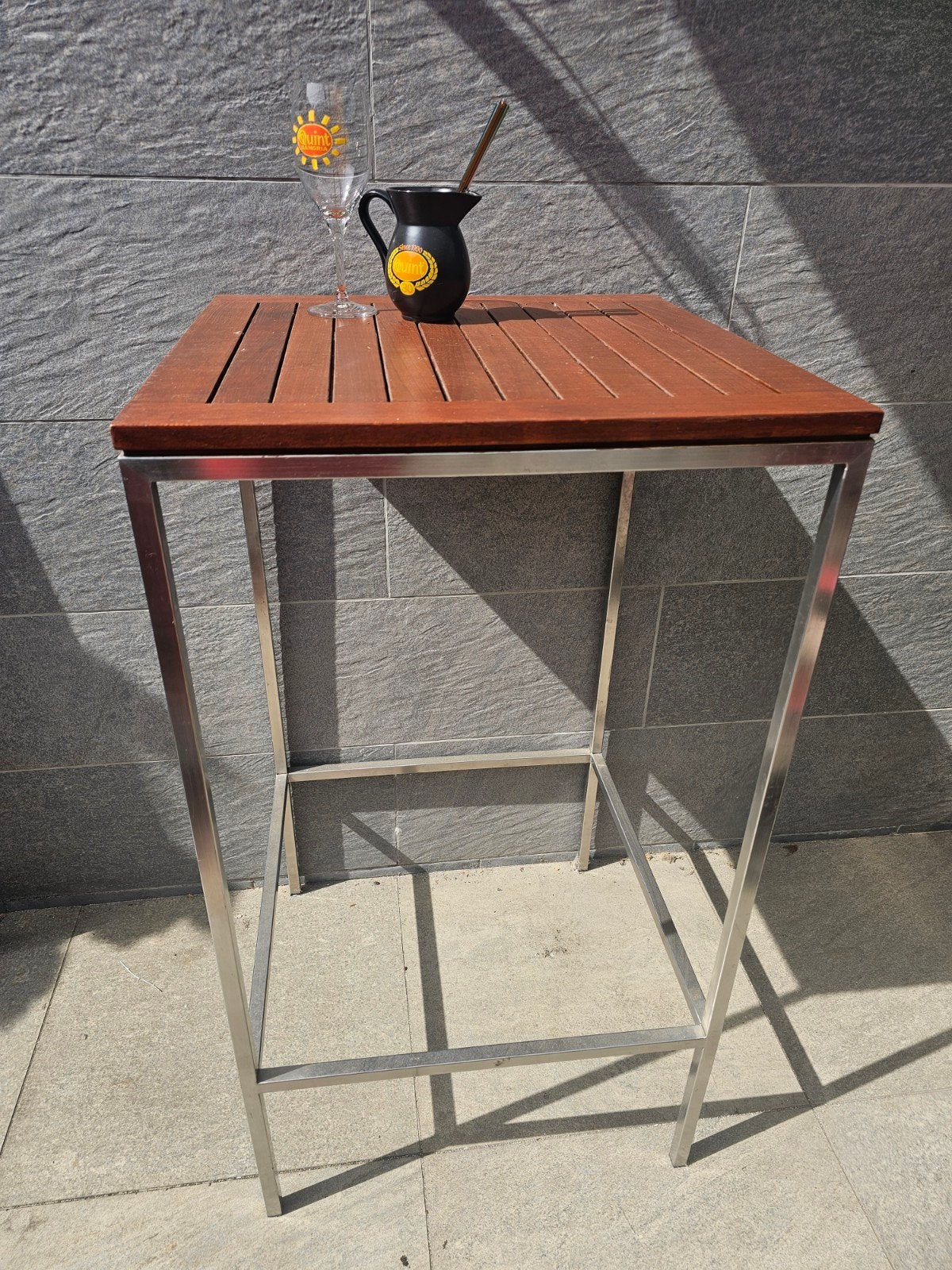 Prachtige luxe staantafel RVS, Ophalen, Zo goed als nieuw, Vierkant, Rvs