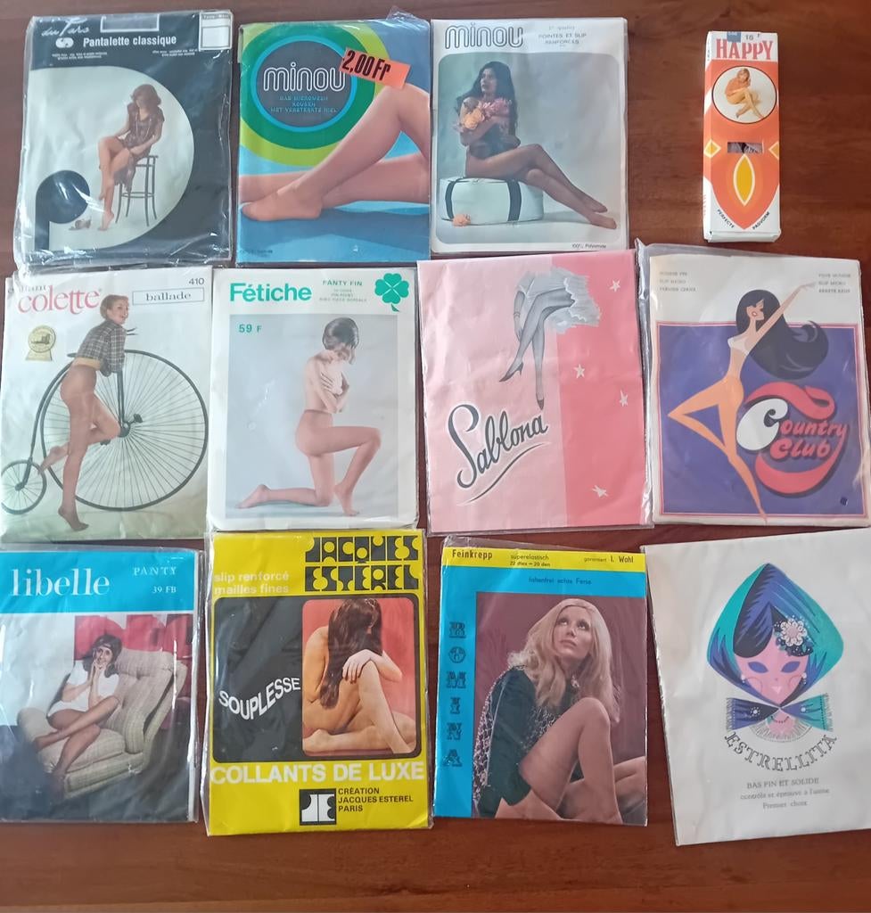 LOT EXCEPTIONNEL : 12 Bas & Collants Vintage (