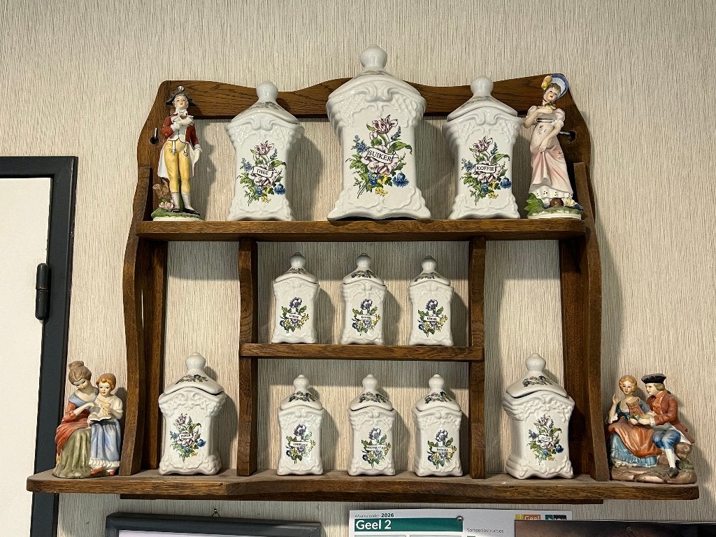 handgemaakte Delftse kruidenpottenset (POTK), Antiquités & Art, Antiquités | Céramique & Poterie, Enlèvement