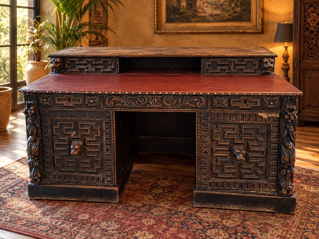 Imposant rijkelijk gesculpteerd bureau in barokstijl, Ophalen