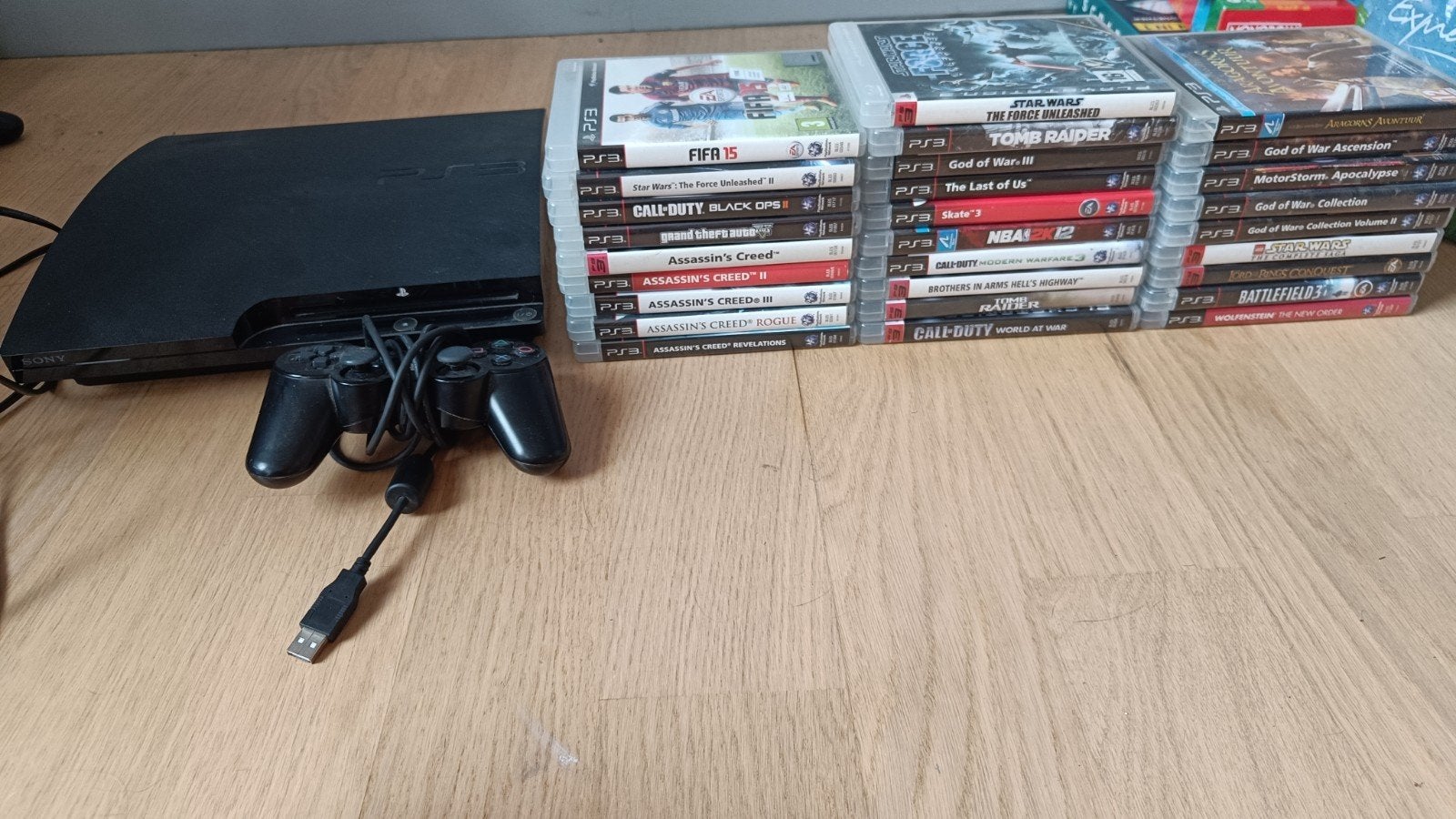 Playstation 3 met 21 spelletjes, Games en Spelcomputers, Ophalen, Gebruikt, Met 1 controller, Met games