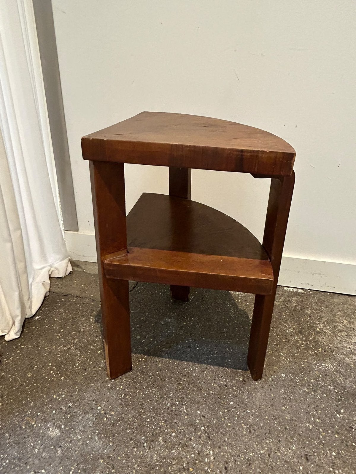 Vintage houten Art Deco stijl bijzettafeltje, Ophalen, Minder dan 55 cm, Gebruikt, Overige vormen