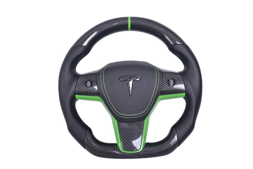 Tesla leder & carbon sportstuur, Auto-onderdelen, Niet ingevuld, Niet ingevuld, Nieuw, Niet ingevuld