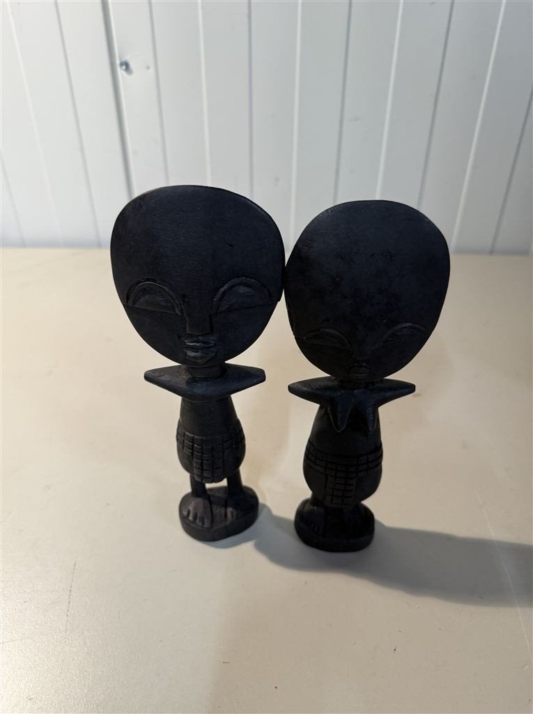 Afrikaanse Houtsnijwerken - Man & Vrouw Beeldjes - Handgemaa, Collections, Enlèvement ou Envoi, Comme neuf
