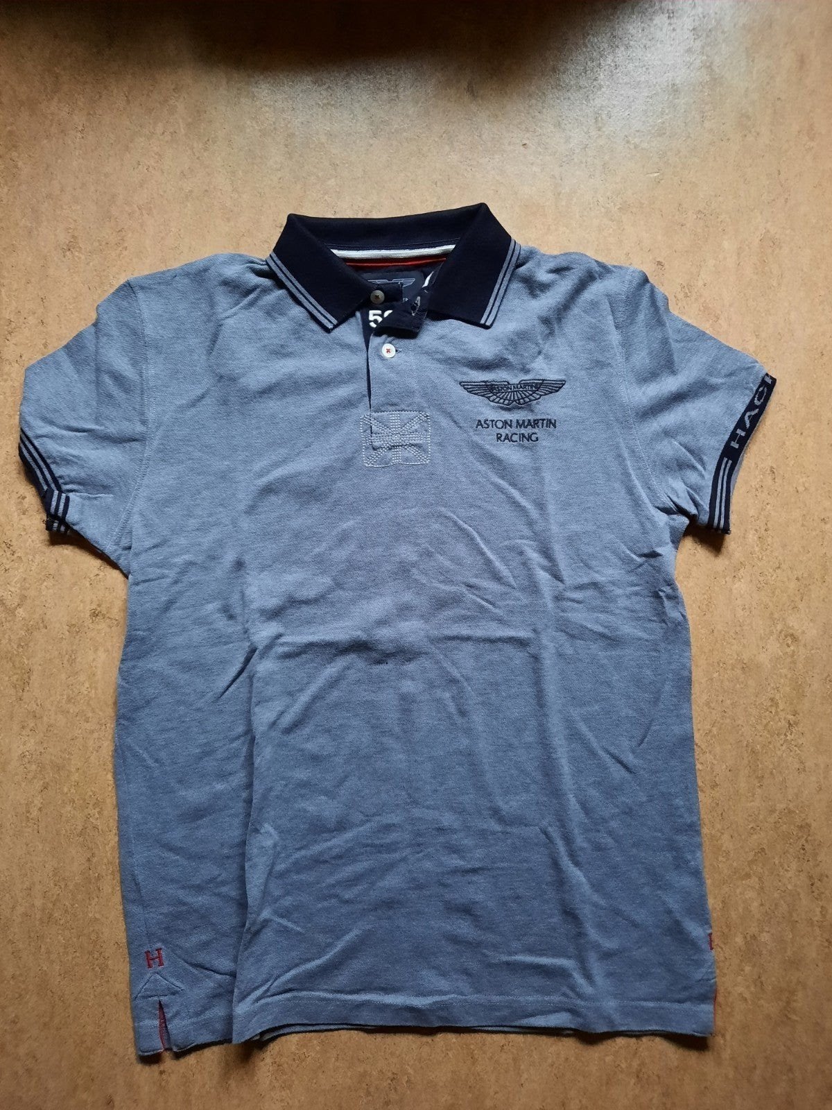 Poloshirt Aston Martin Racing - Maat S - als Nieuw, Kleding | Heren, Ophalen, Hackett, Zo goed als nieuw, Grijs