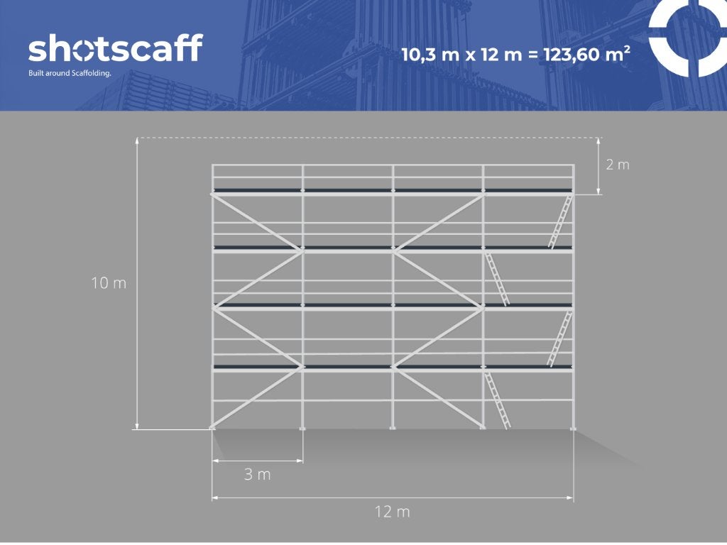 NIEUW Stalen Steiger Stelling | 120 m² | GRATIS LEVERING, Verzenden, Nieuw, Gevelsteiger, 5 meter of hoger