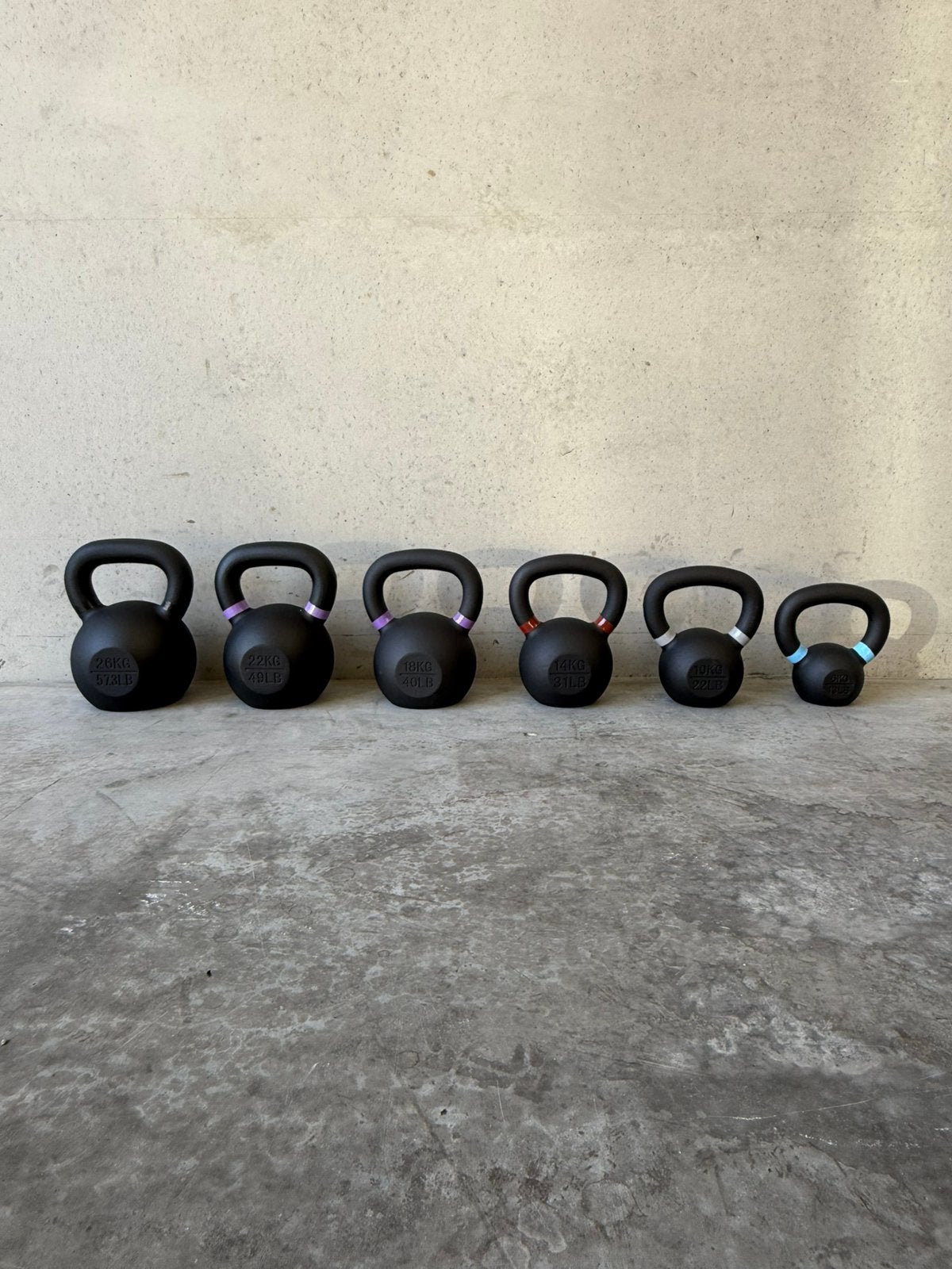 Kettlebell set 6 tot 26kg, Sport en Fitness, Ophalen, Nieuw, Benen, Kettlebell