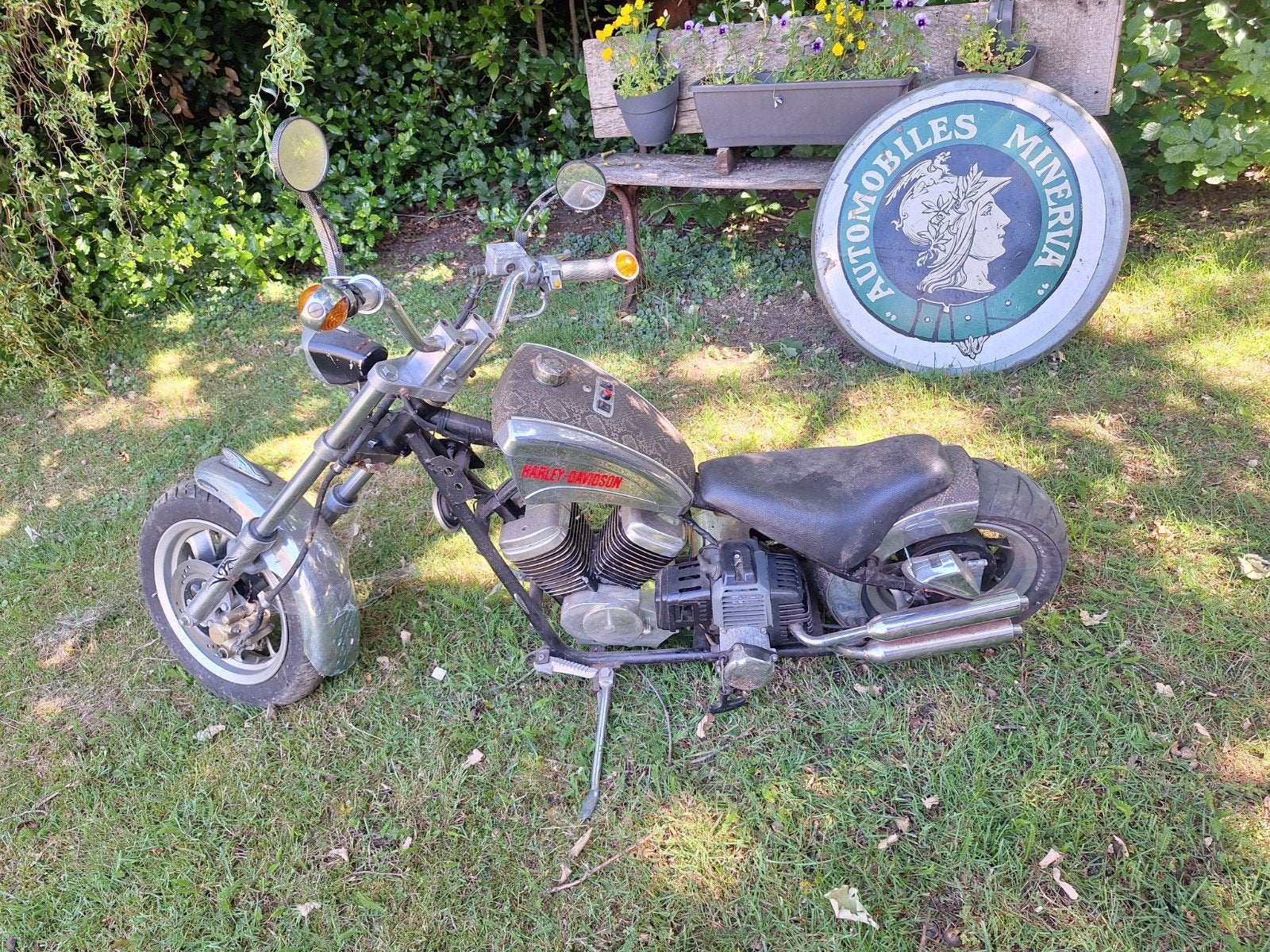Mini Harley Davidson met benzine motor  terug opstarten., Vélos & Vélomoteurs, Enlèvement
