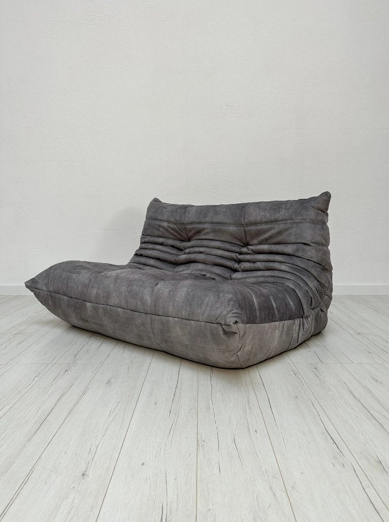 Togo 2 places Ligne Roset velours gris Michel Ducaroy, Enlèvement