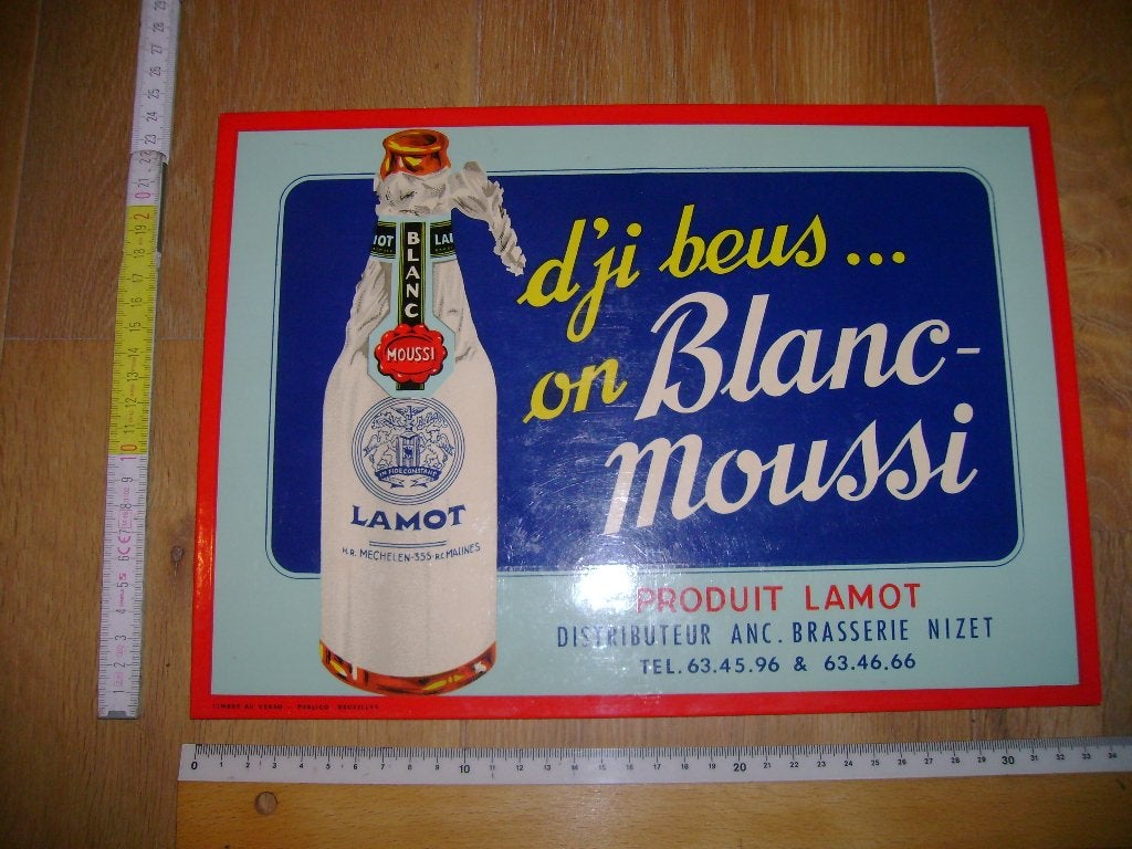Panneau publicitaire pour la bière blanche LAMOT, Enlèvement ou Envoi, Comme neuf, Panneau publicitaire