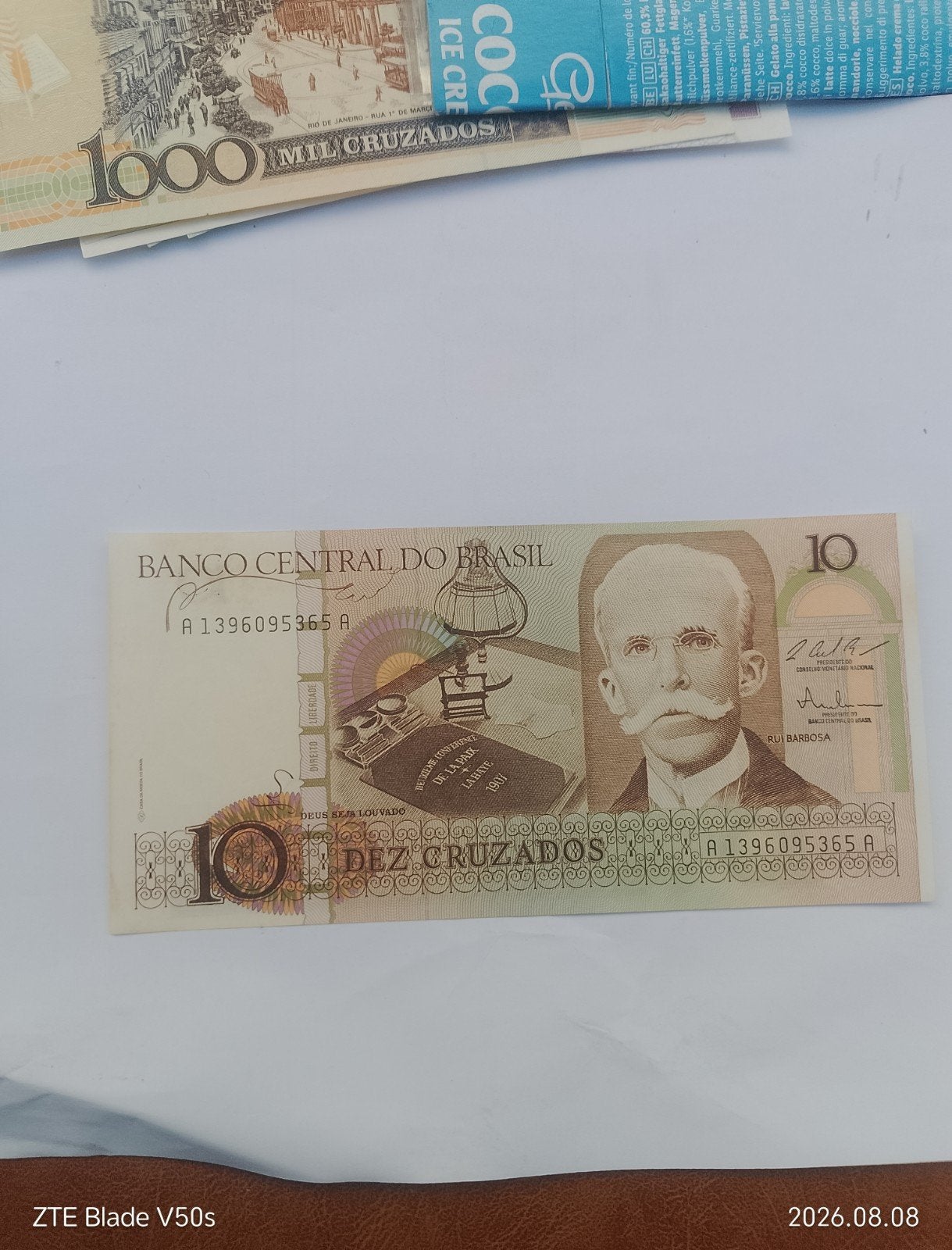 Brasilien bankbilje "10 Cruzeiro", Ophalen of Verzenden