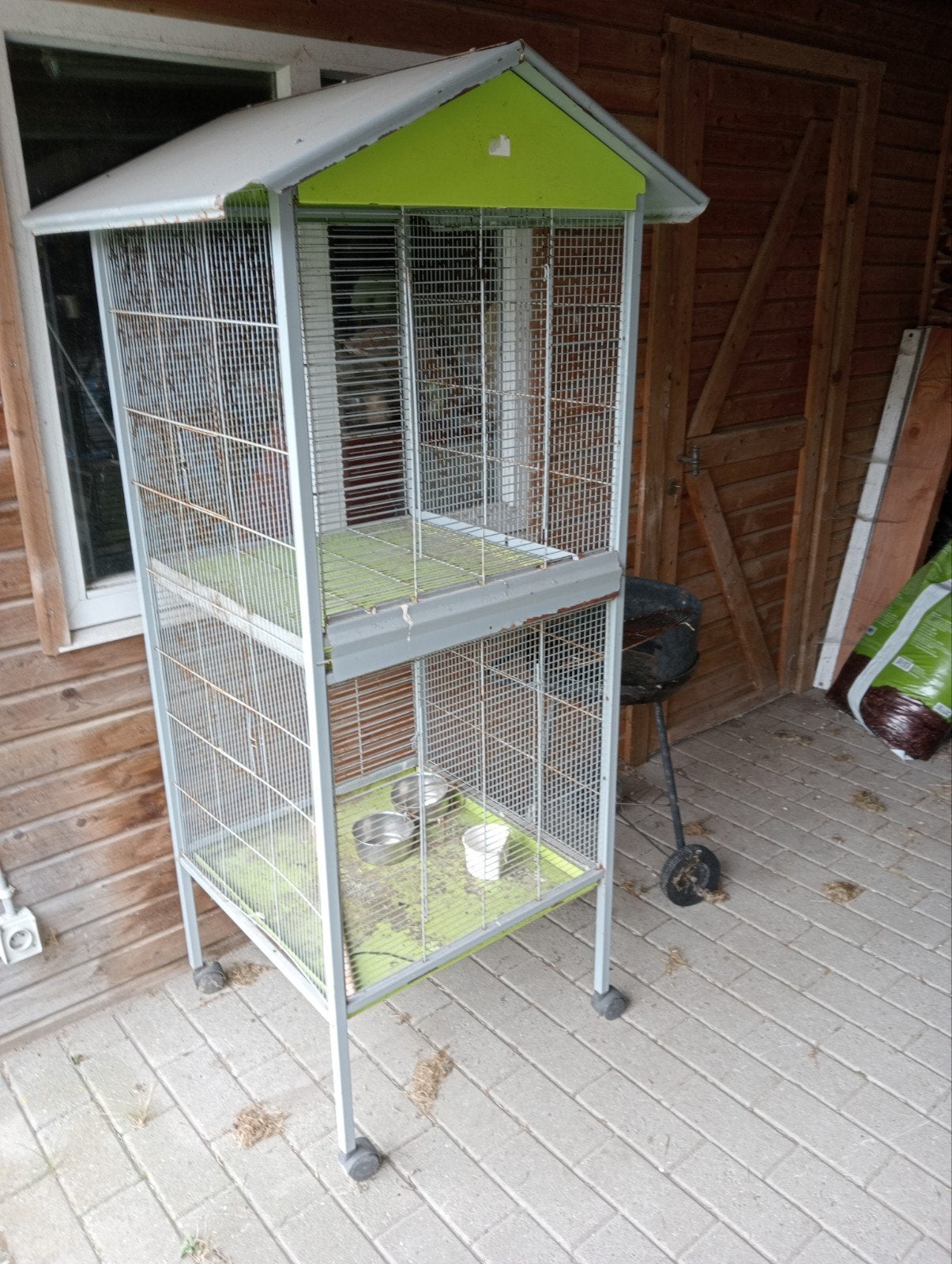 Vogelkooi, Dieren en Toebehoren, Vogels | Hokken en Kooien, Ophalen, Gebruikt, Metaal, Vogelkooi