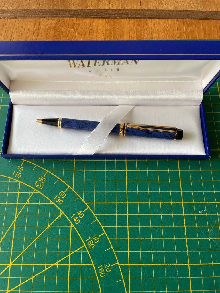 Waterman Man 200 Rhapsody Blue Marble Ballpoint - MINT, Collections, Enlèvement ou Envoi, Waterman