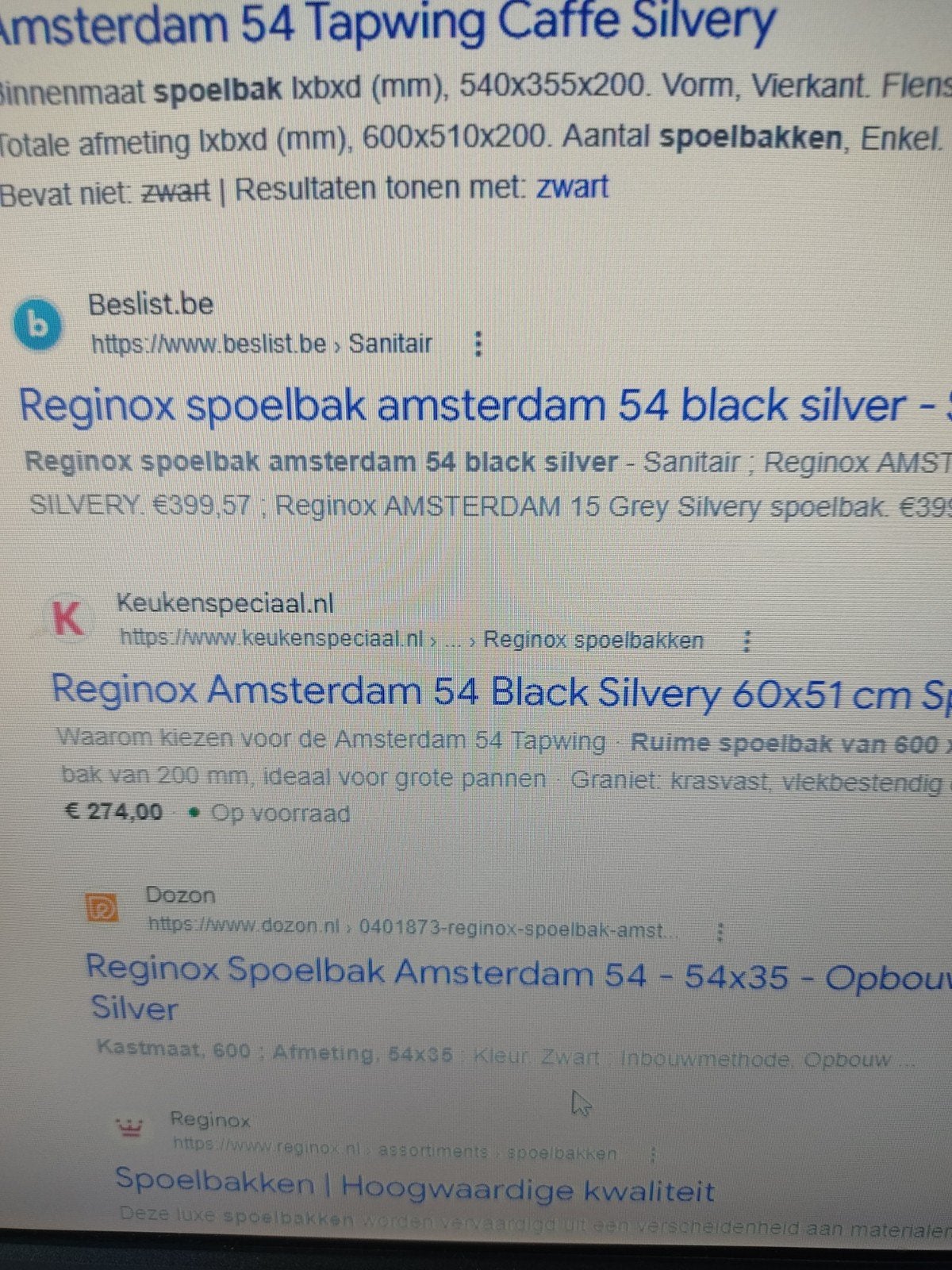 Reginox spoelbak, Ophalen, Nieuw