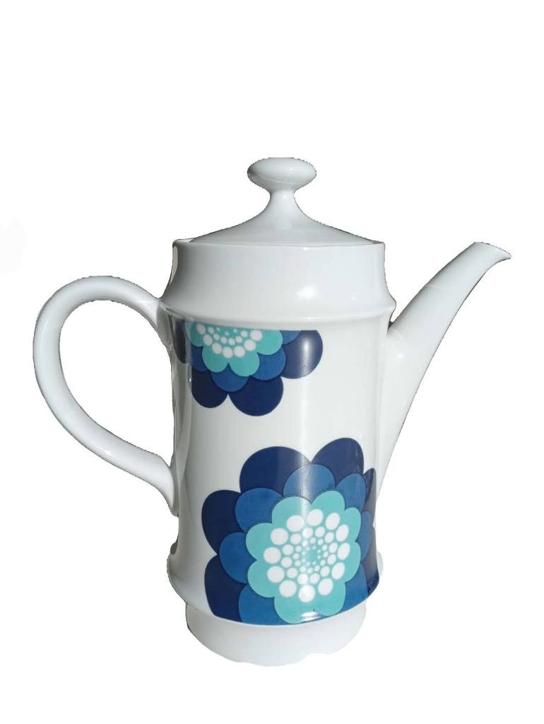 Vintage koffiepot met Bloemendesign., Ophalen of Verzenden