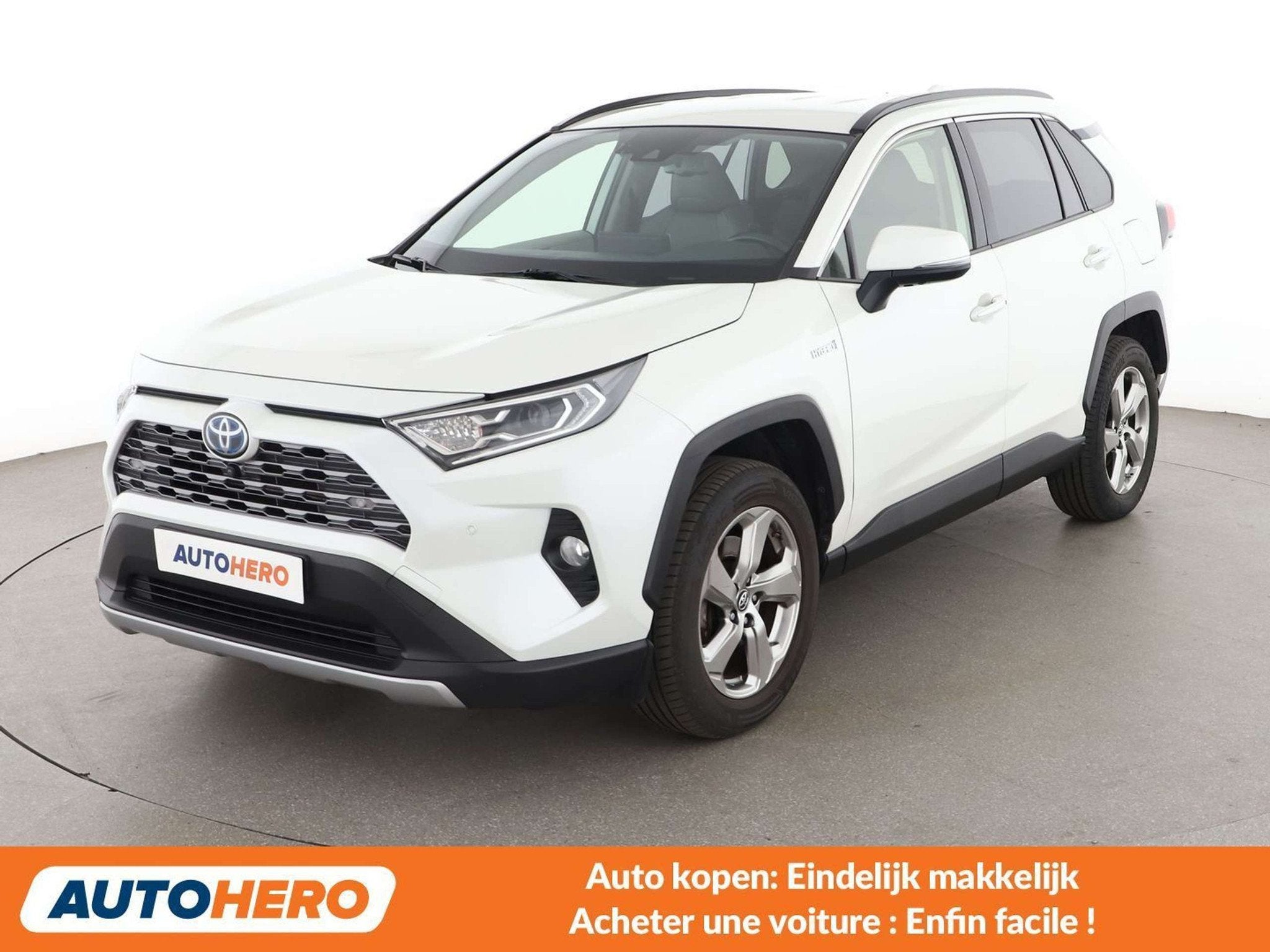 Toyota RAV4 2.5 Hybrid 4x2 (bj 2019, automaat), Auto's, Gebruikt, Wit, Leder, 5 zetels