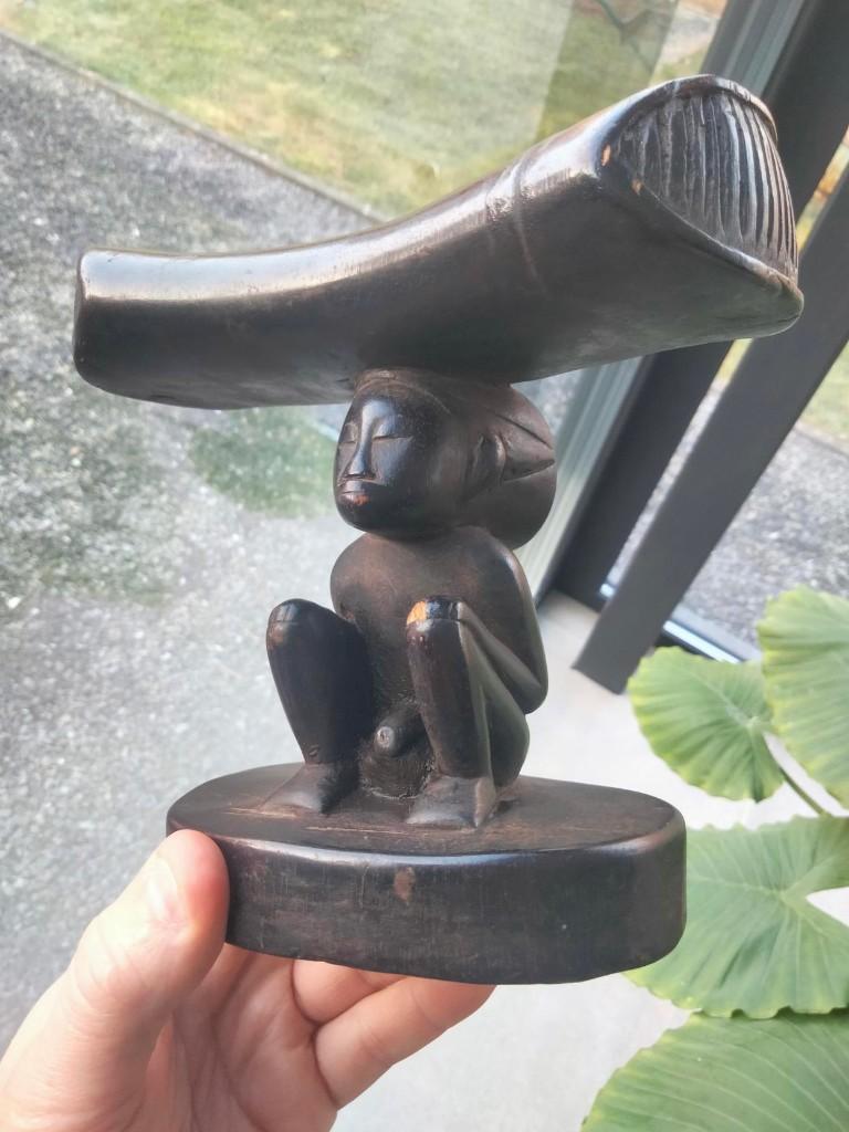 Curiosa Tribal neksteun hout Luba Afrika, Ophalen of Verzenden